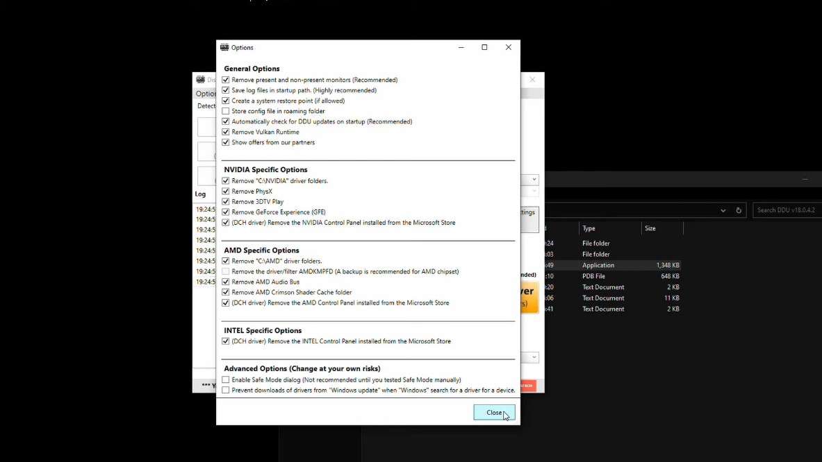 Extract and launch DDU